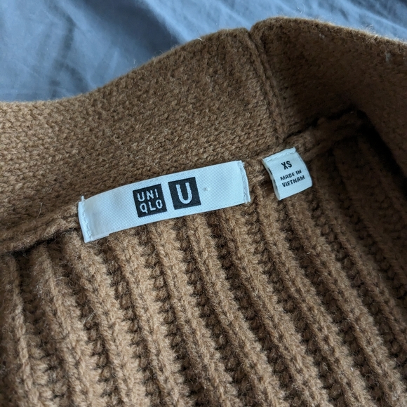 Uniqlo U Premium Lambswool Ribbed Long-Sleeve Cardigan - Picture 3 of 6